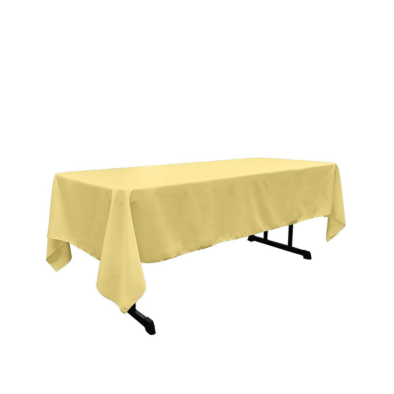 Light Yellow Rectangular Polyester Poplin Tablecloth