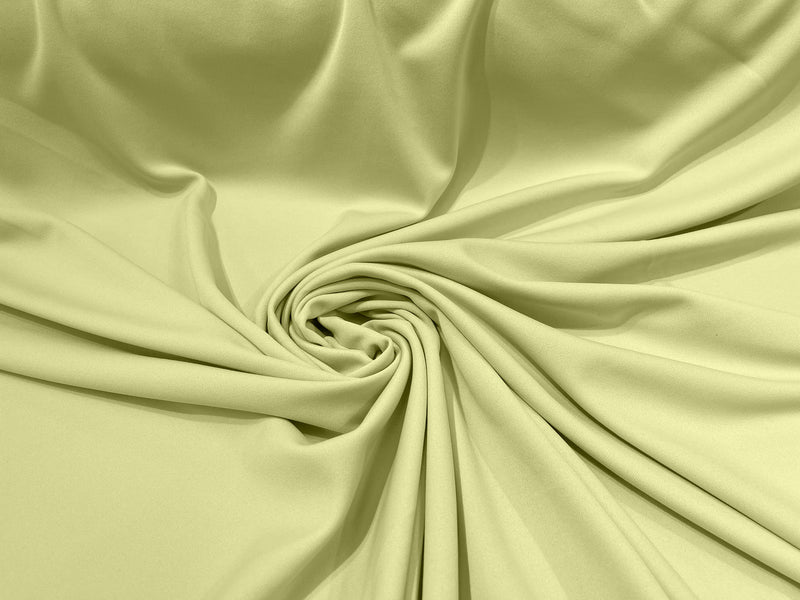 Light Yellow Stretch Double Knit Scuba Fabric Wrinkle Free/ 58" Wide 100%Polyester ByTheYard.