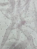 Pearl Glitter Studded Mesh, 2-Way Stretch Shimmer Mesh Fabric, Sold by the yard.