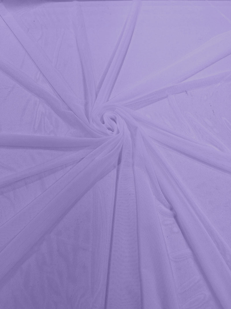 Lilac 60" Wide Solid Stretch Power Mesh Fabric Spandex/ Sheer See-Though/Sold By The Yard.