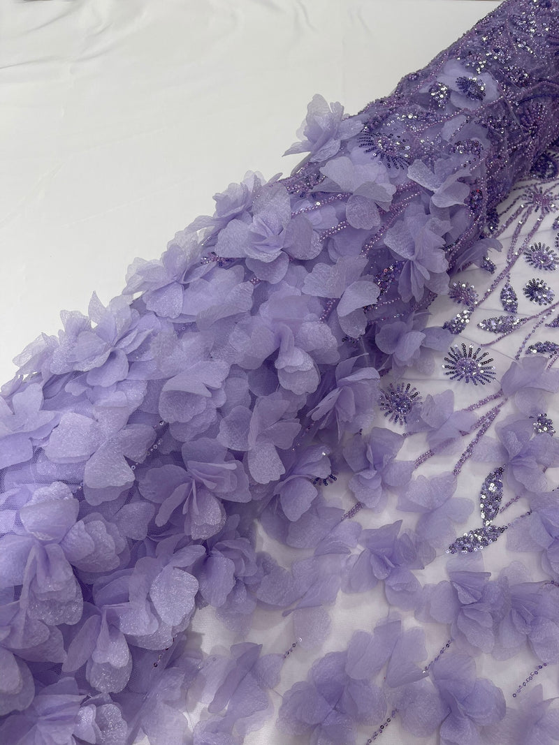 Luxury 3D Floral/Butterfly Beaded lace, by The Yard.