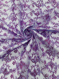 Corded Lace/ Butterfly Design Embroidered With Sequin on a Mesh Lace Fabric