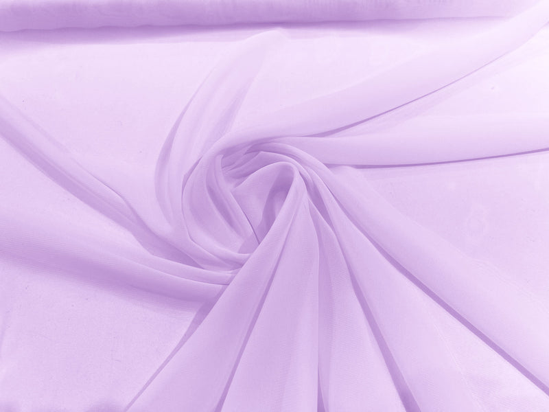 Lilac 58" Wide 100% Polyester Soft Light Weight, See Through Chiffon Fabric ByTheYard.