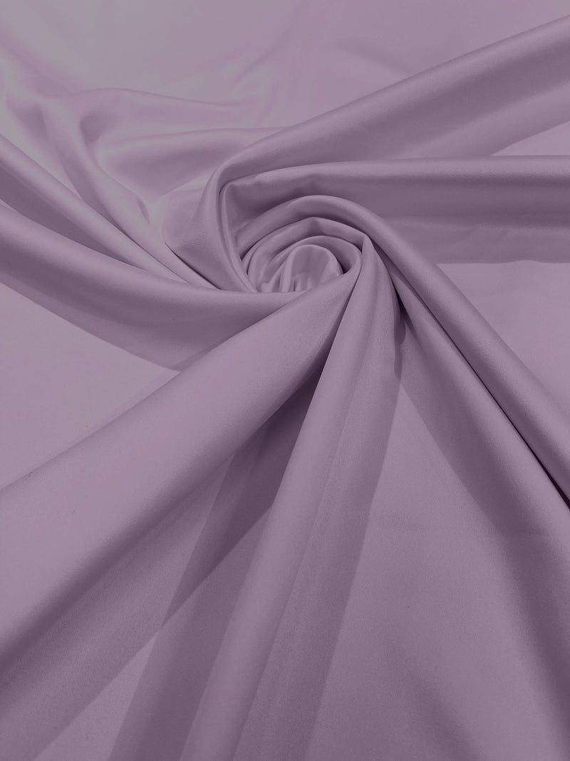 Lilac Solid Matte Stretch L'Amour Satin Fabric 95% Polyester 5% Spandex/58" Wide/ By The Yard