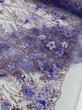 3d Luxury satin flower glitter sequin fabric/prom fabric/wedding lace/costume/apparel.