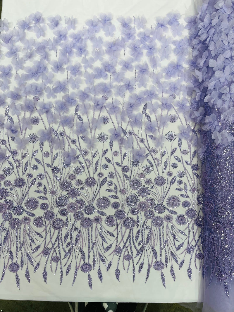 Luxury 3D Floral/Butterfly Beaded lace, by The Yard.