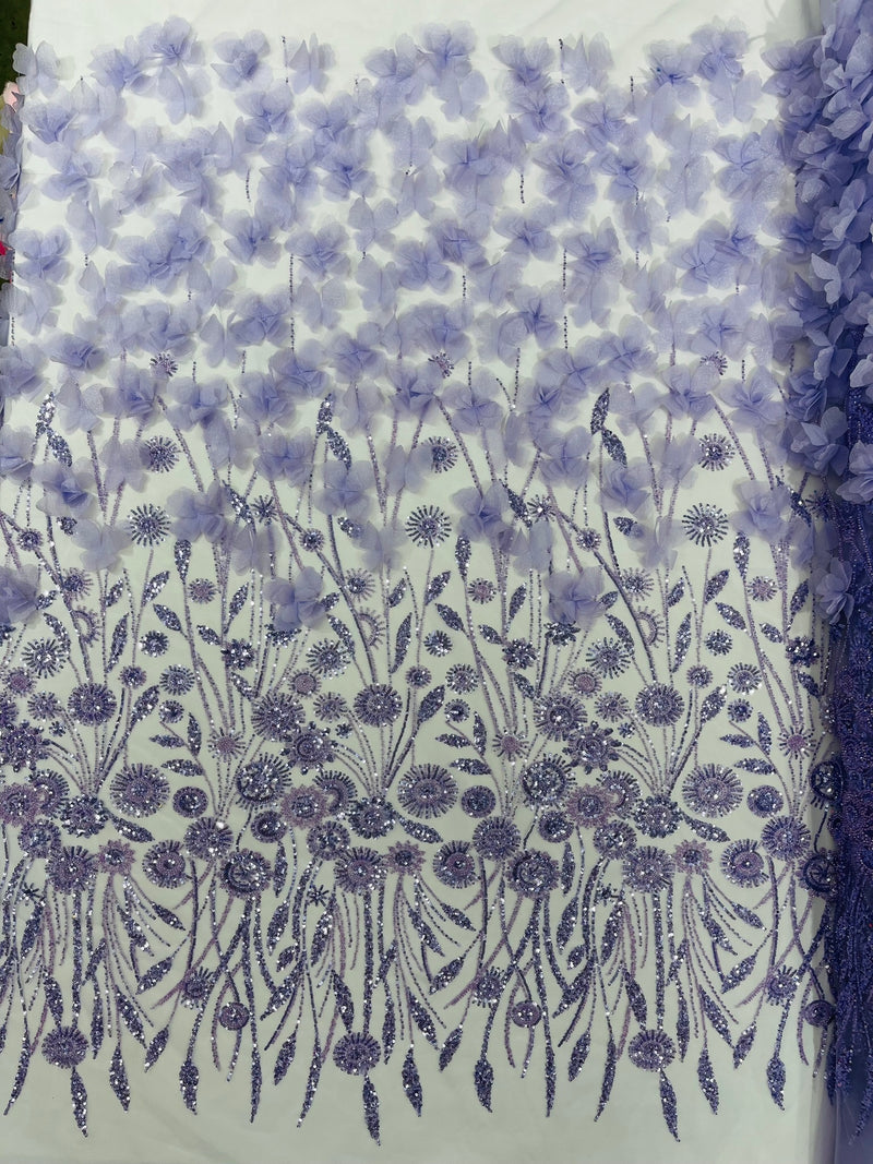 Luxury 3D Floral/Butterfly Beaded lace, by The Yard.