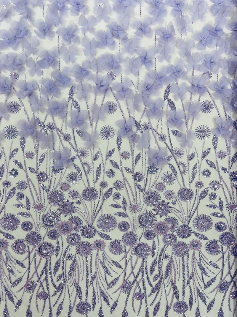 Luxury 3D Floral/Butterfly Beaded lace, by The Yard.
