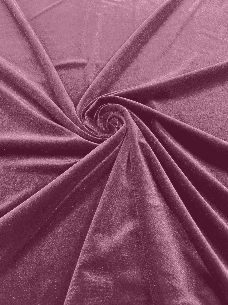 Lilac Solid Stretch Velvet Fabric  58/59" Wide 90% Polyester/10% Spandex By The Yard.