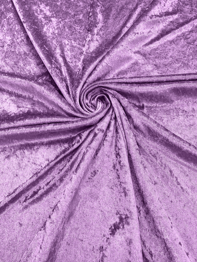Lilac Crushed Stretch Panne Velvet Velour Fabric, 59/60" Wide, Sold By The Yard.