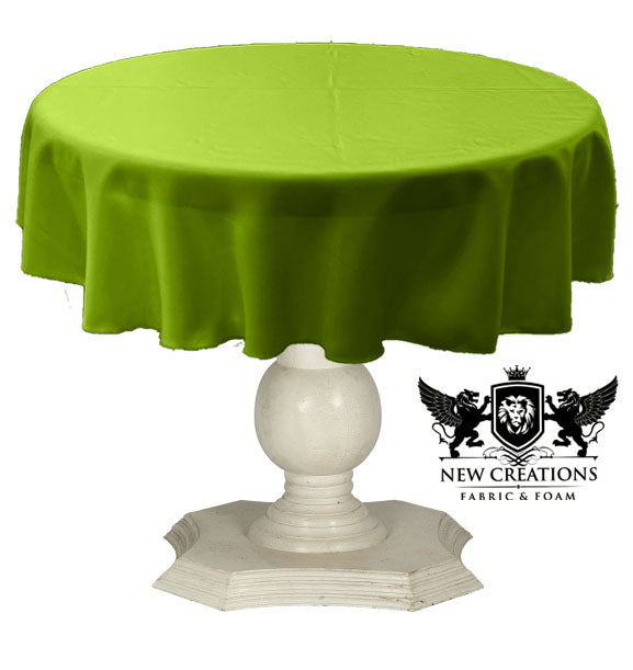 Tablecloth Solid Dull Bridal Satin Overlay for Small Coffee Table Seamless. Lime Green