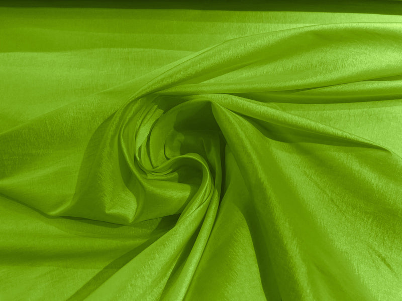 Lime Green Solid Medium Weight Stretch Taffeta Fabric 58/59" Wide-Sold By The Yard.
