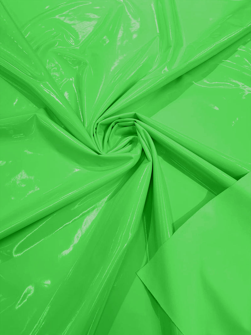 Lime Green - Spandex Shiny Vinyl Fabric (Latex Stretch) - Sold By The Yard