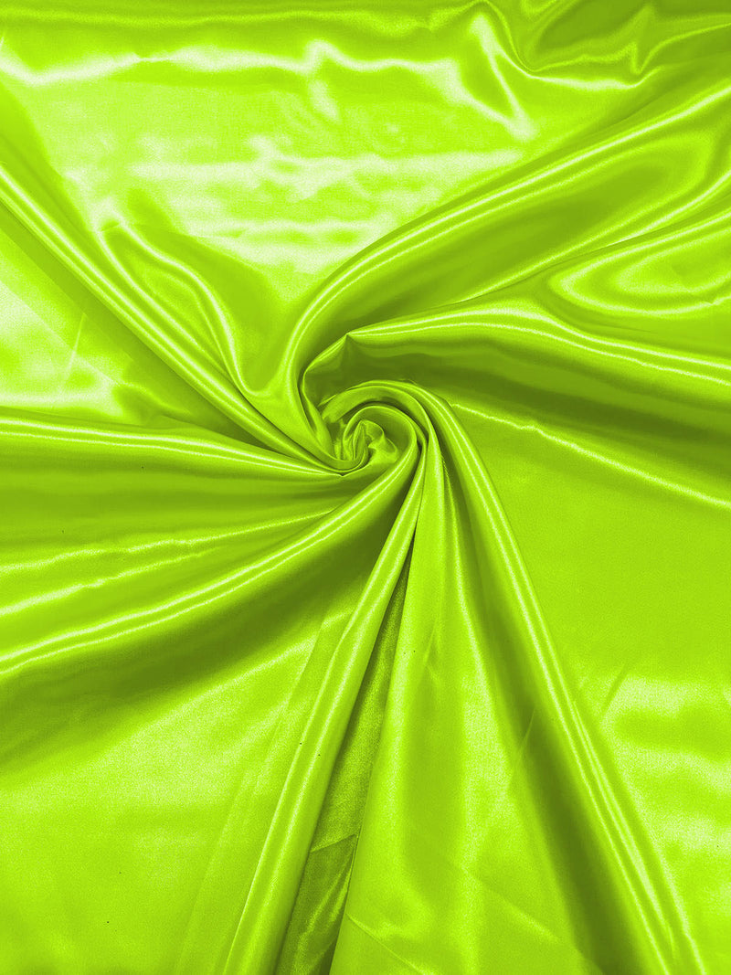 Lime - Shiny Charmeuse Satin Fabric for Wedding Dress/Crafts Costumes/58” Wide /Silky Satin
