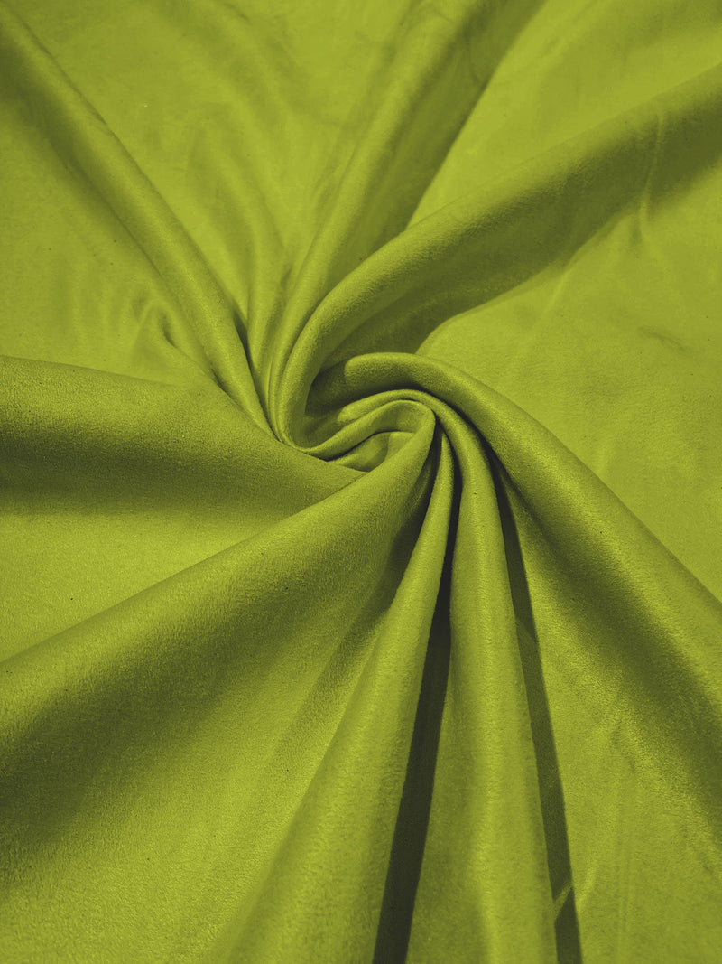 Lime Faux Suede Polyester Fabric | Microsuede | 58" Wide.