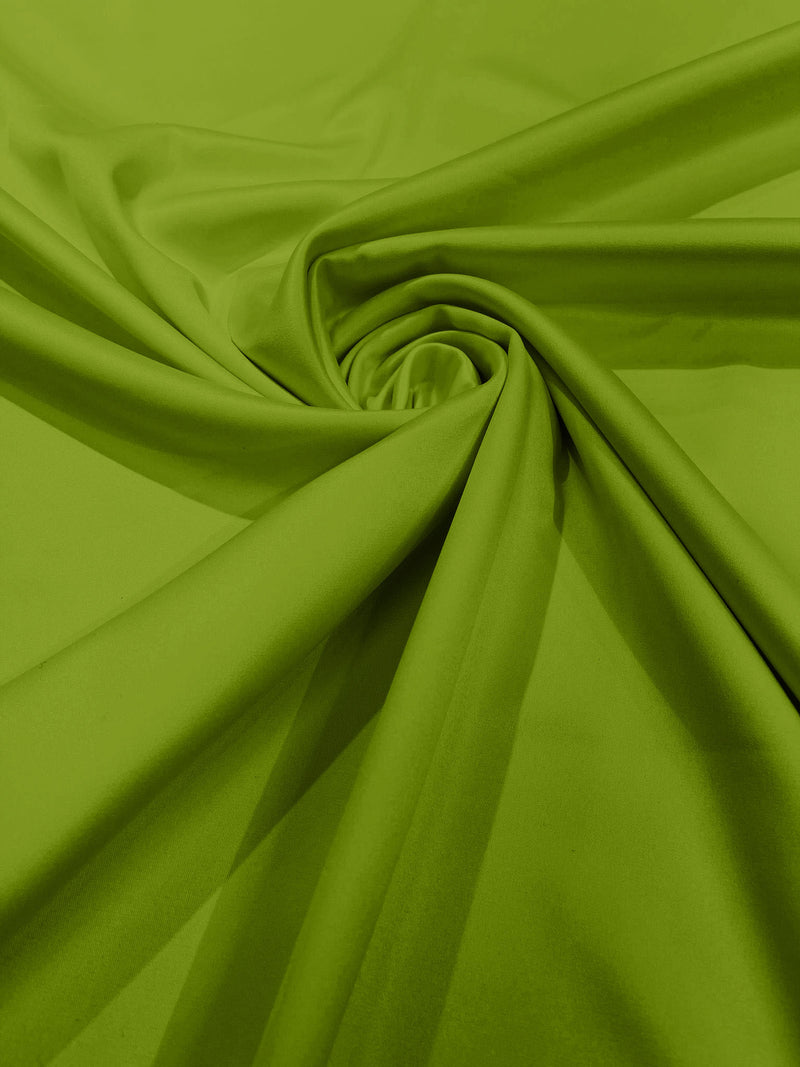 Lime Green Matte Lamour Satin Duchess Fabric Bridesmaid Dress 58" Wide/Sold By The Yard