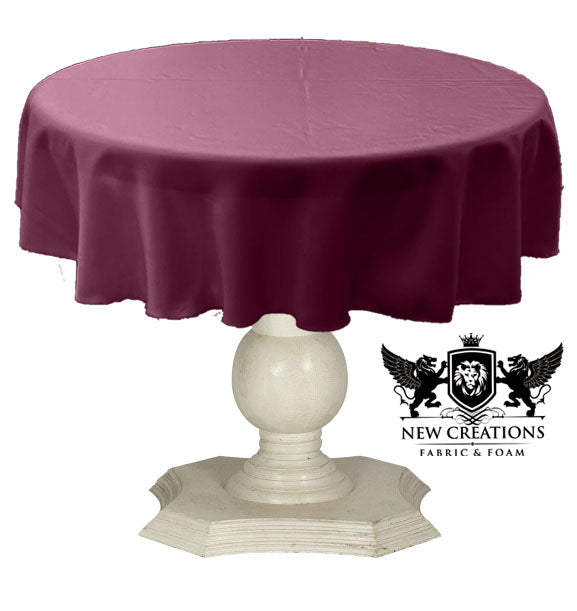 Tablecloth Solid Dull Bridal Satin Overlay for Small Coffee Table Seamless. Magenta