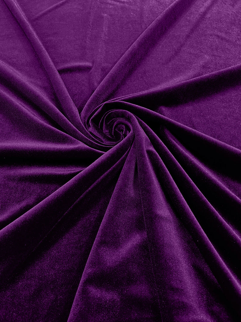 Magenta Solid Stretch Velvet Fabric  58/59" Wide 90% Polyester/10% Spandex By The Yard.