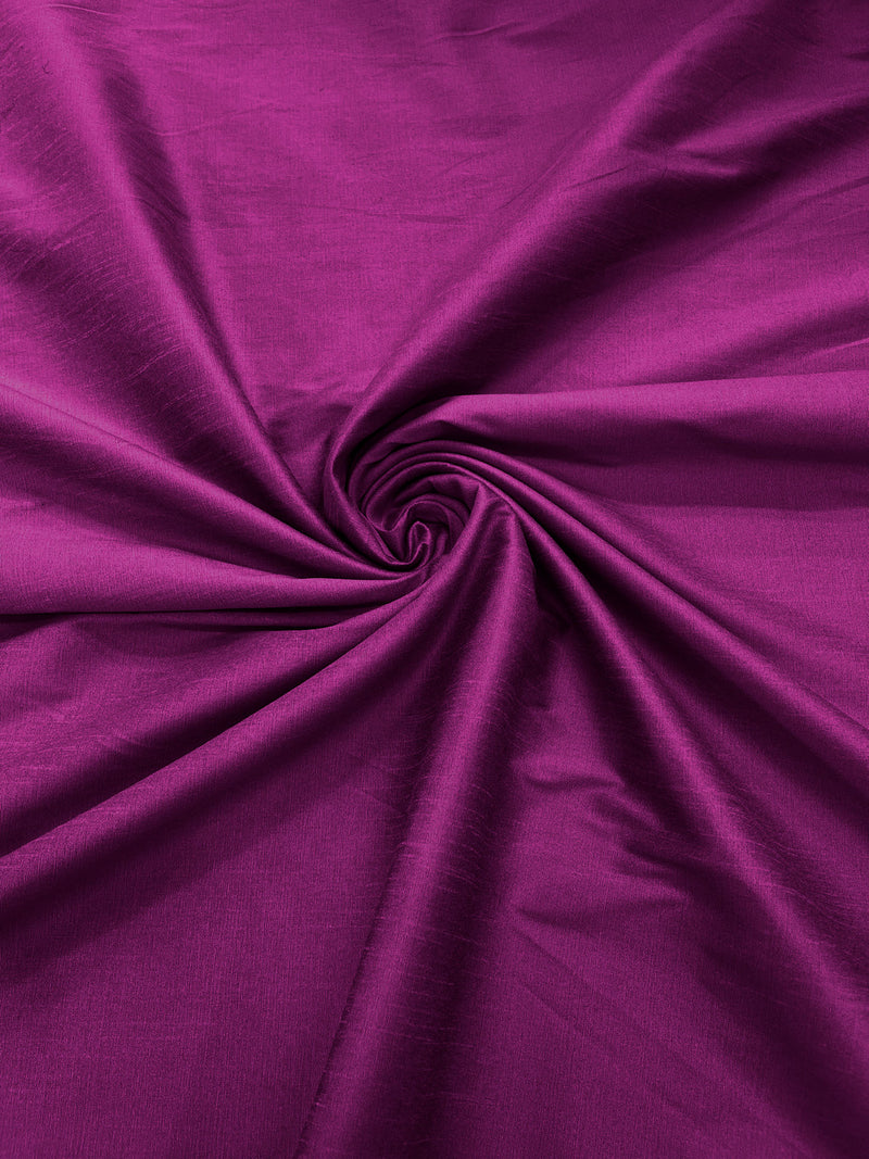 Magenta - Polyester Dupioni Faux Silk Fabric/ 55” Wide/Wedding Fabric/Home Decor.