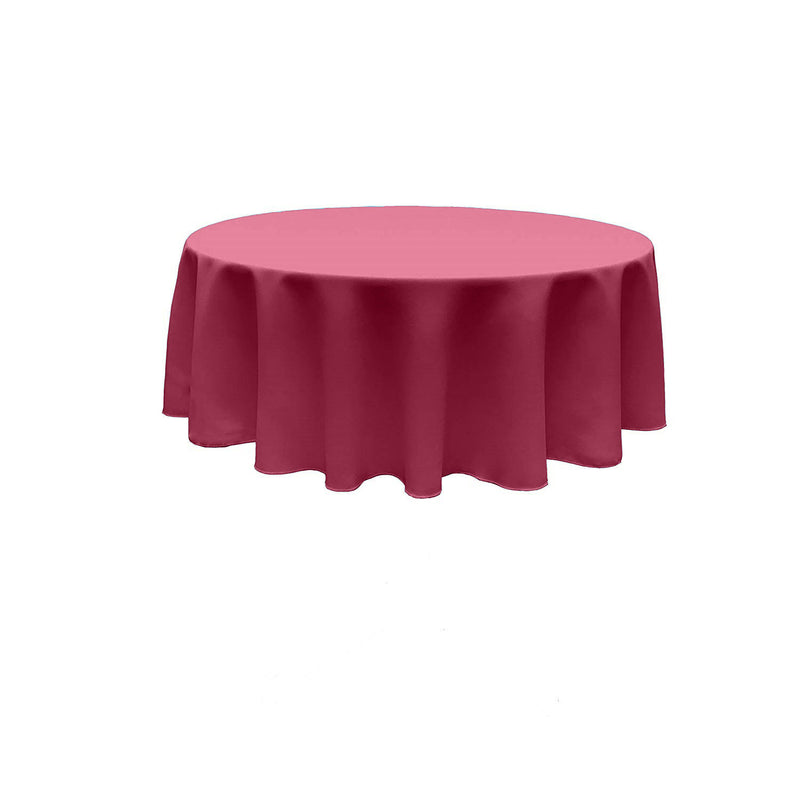 Magenta Round Polyester Poplin Seamless Tablecloth - Wedding Decoration Tablecloth