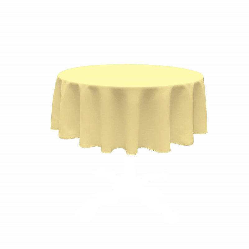 Maize Yellow Round Polyester Poplin Seamless Tablecloth - Wedding Decoration Tablecloth