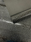 Cobra Snake Shiny Vinyl 3D Embossed Fabric / 2 Tone Cobra Snake Vinyl Leather 54" Wide