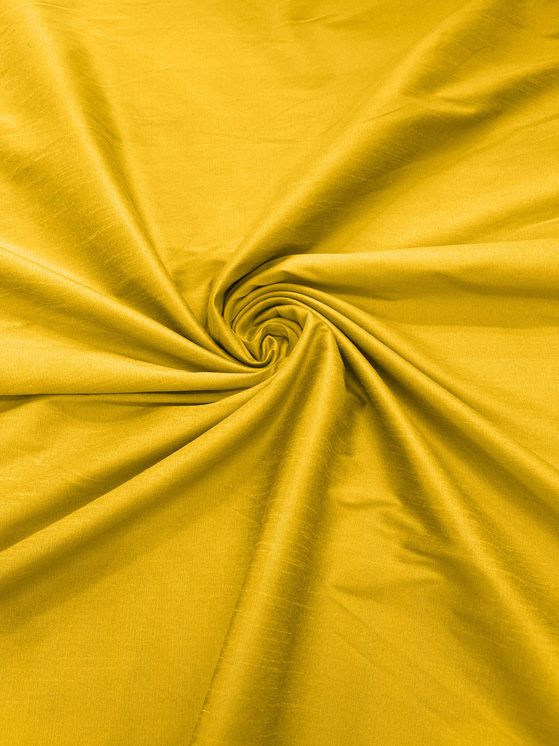 Mango Yellow - Polyester Dupioni Faux Silk Fabric/ 55” Wide/Wedding Fabric/Home Decor.