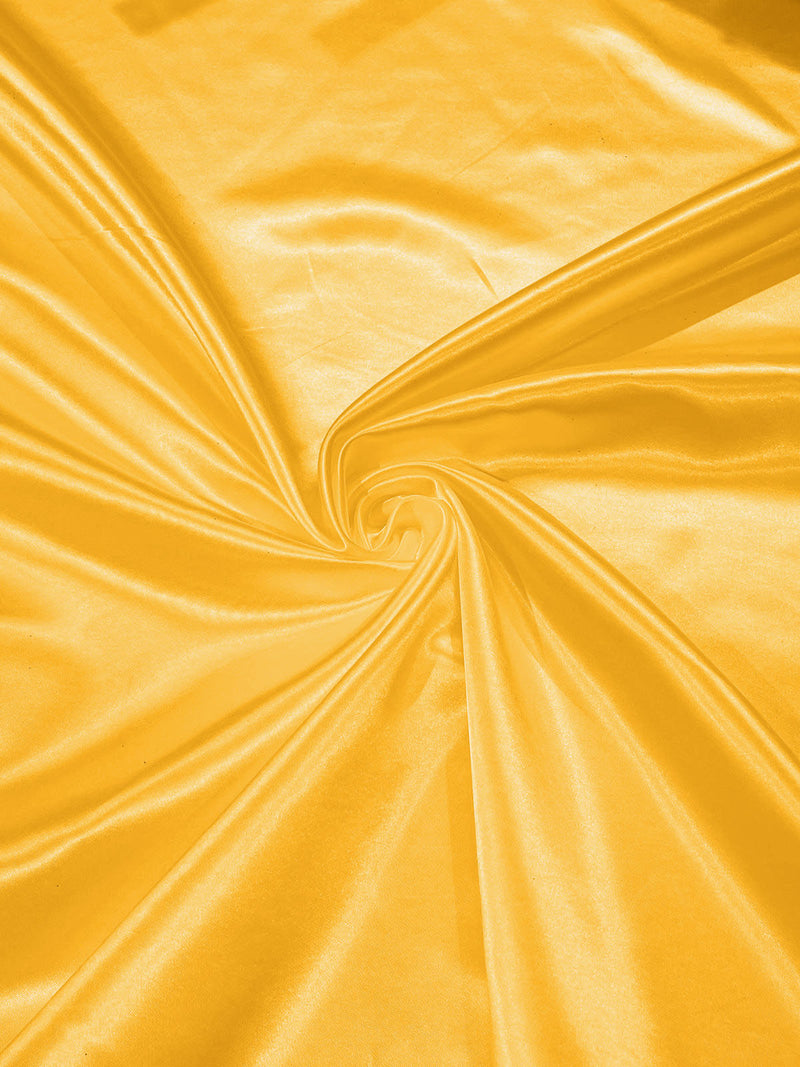 Mango Yellow - Heavy Shiny Bridal Satin Fabric for Wedding Dress, 60"inches Wide SoldByTheYard.