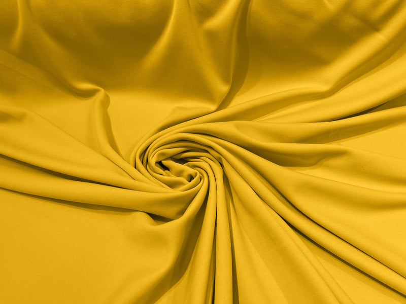 Mango Yellow Stretch Double Knit Scuba Fabric Wrinkle Free/ 58" Wide 100%Polyester ByTheYard.