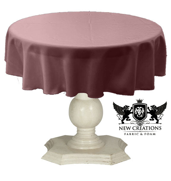 Tablecloth Solid Dull Bridal Satin Overlay for Small Coffee Table Seamless. Mauve