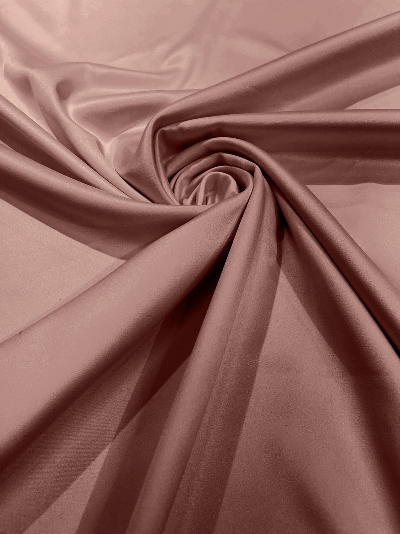Mauve Solid Matte Stretch L'Amour Satin Fabric 95% Polyester 5% Spandex/58" Wide/ By The Yard