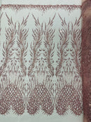 WING FEATHER DAMASK BEADED LACE (By The Yard)