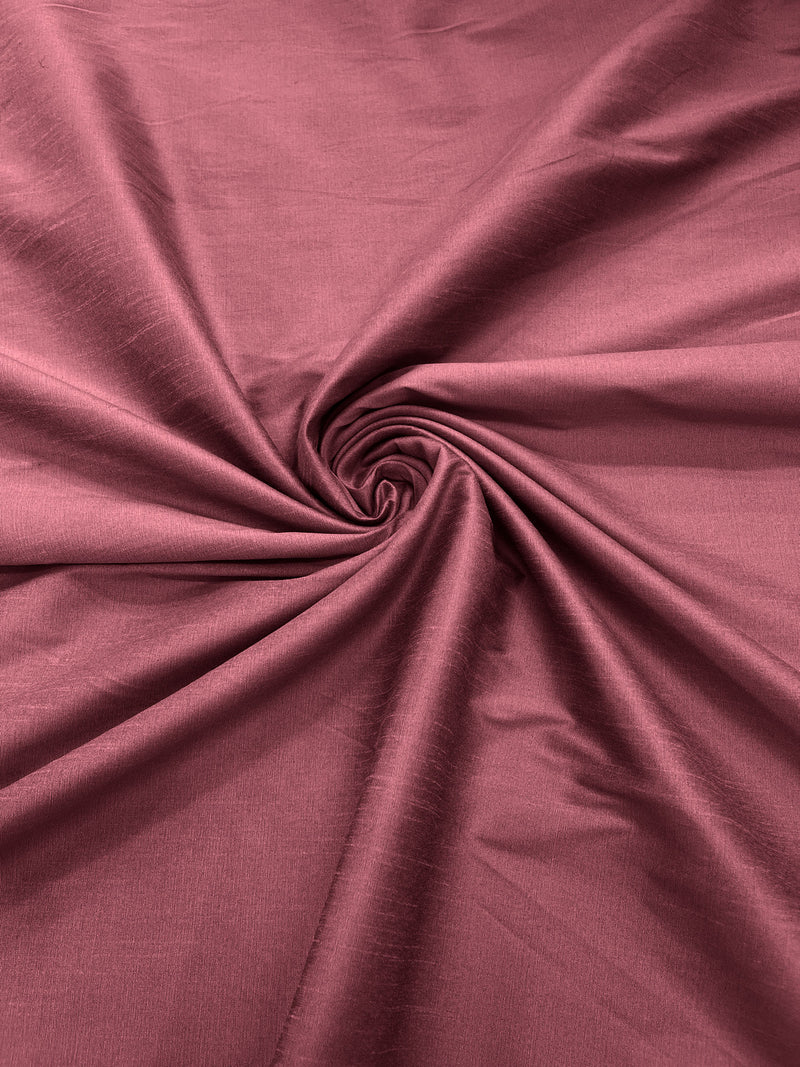 Mauve -Polyester Dupioni Faux Silk Fabric/ 55” Wide/Wedding Fabric/Home Decor.