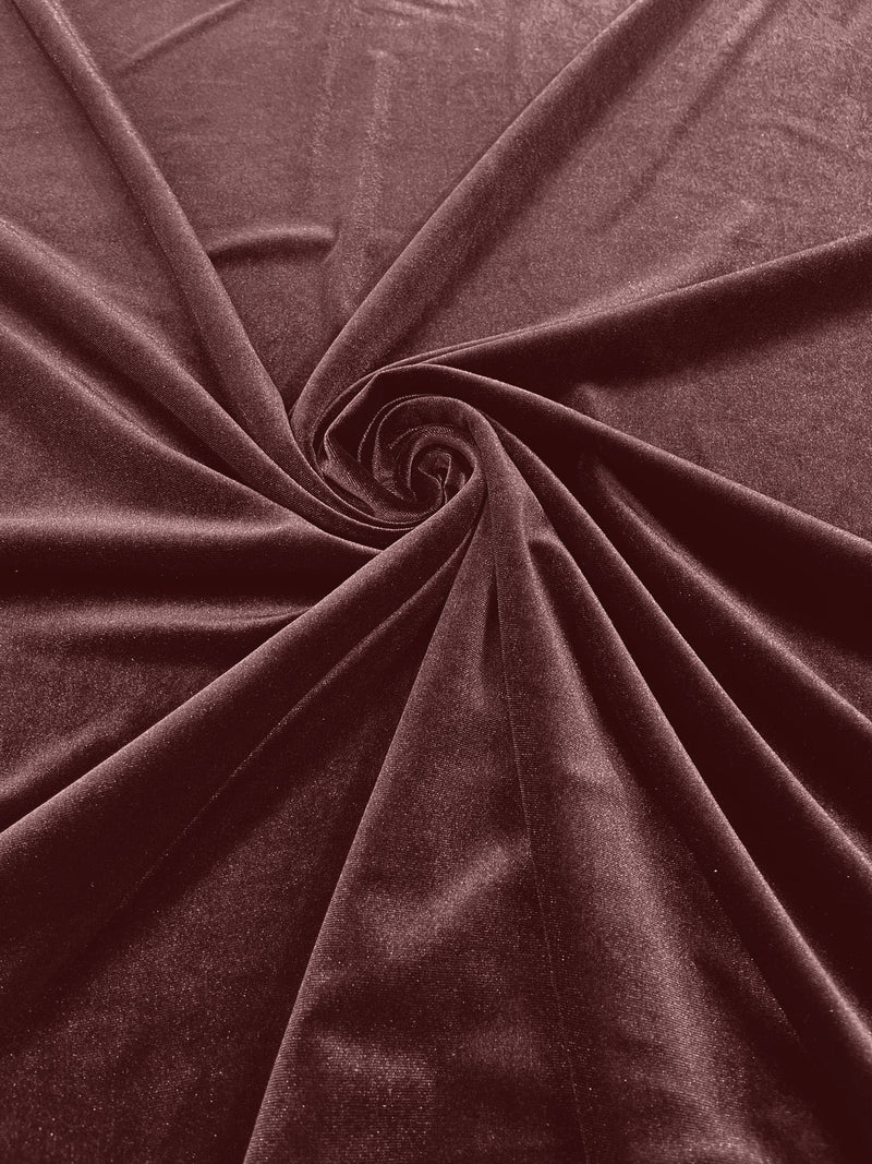 Mauve Solid Stretch Velvet Fabric  58/59" Wide 90% Polyester/10% Spandex By The Yard.