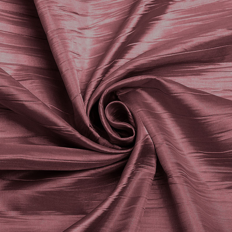 Mauve - Crushed Taffeta Fabric - 54" Width - Creased Clothing Decorations Crafts - Sold By The Yard