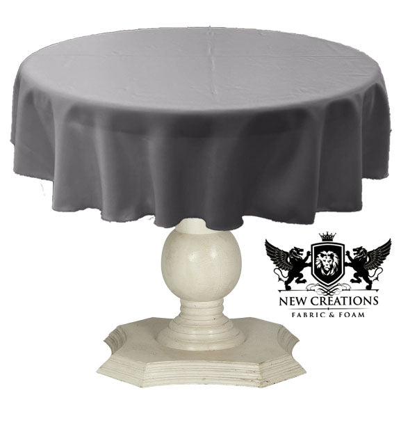 Tablecloth Solid Dull Bridal Satin Overlay for Small Coffee Table Seamless. Medium Gray