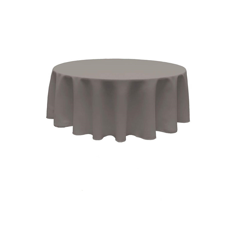 Medium Grey Round Polyester Poplin Seamless Tablecloth - Wedding Decoration Tablecloth