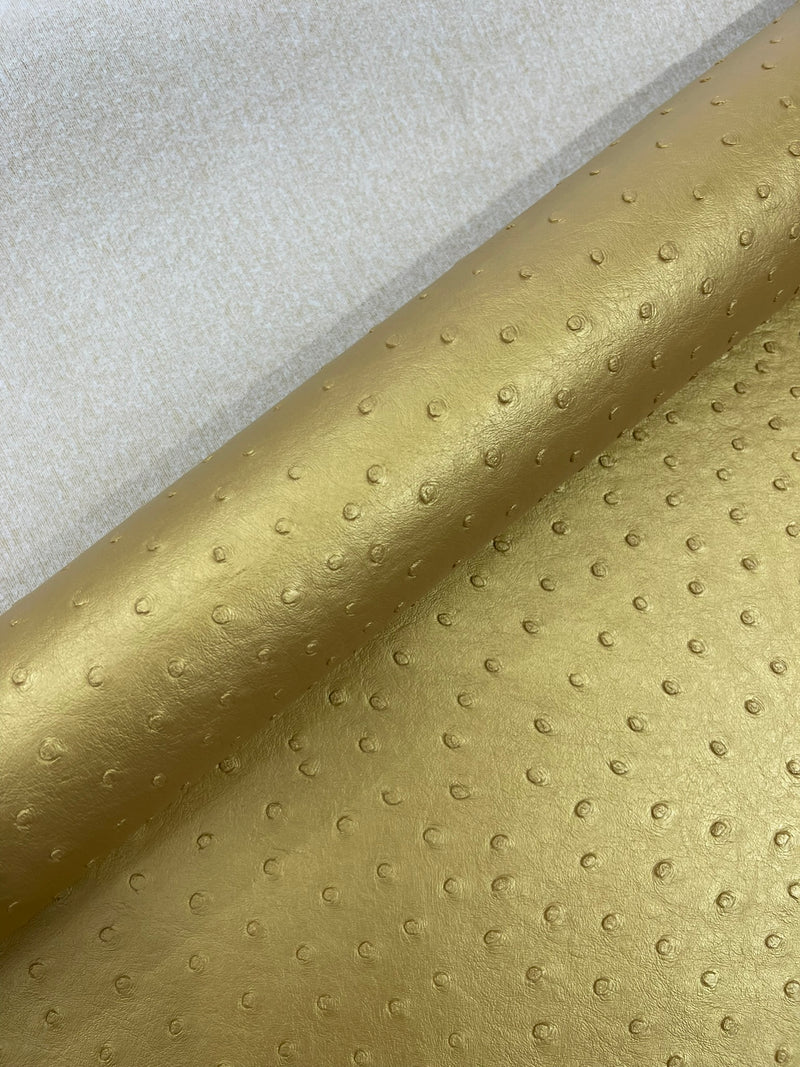 Classic Ostrich Upholstery Vinyl Fabric / Faux Leather Accessories Crafting Apparel Upholstery Vinyl Fabric 54" Wide.