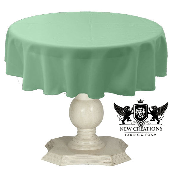 Tablecloth Solid Dull Bridal Satin Overlay for Small Coffee Table Seamless. Mint