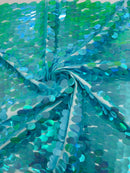 JUMBO OVAL SEQUINS ON MESH FABRIC (By The Yard)