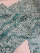 Sequin Eyelash Fringe Design Fabric, (By The Yard)