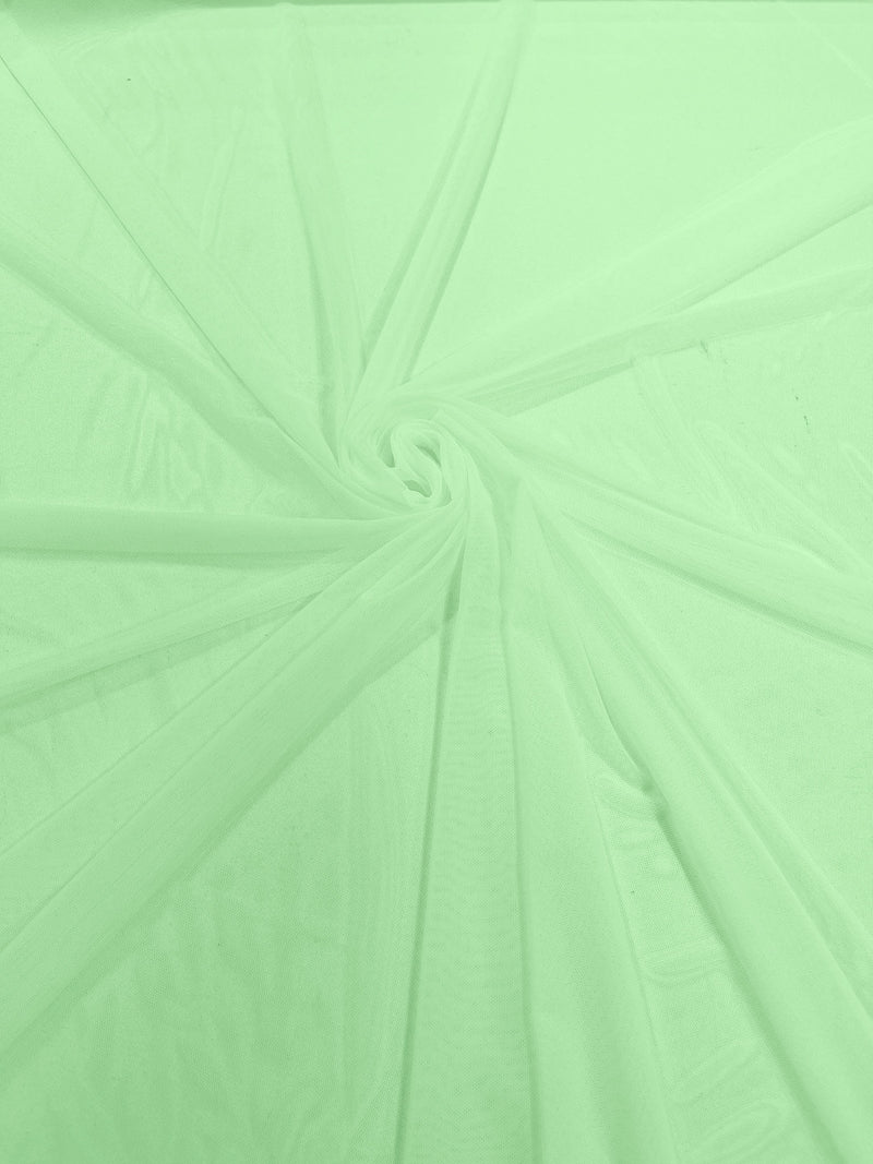 Mint 60" Wide Solid Stretch Power Mesh Fabric Spandex/ Sheer See-Though/Sold By The Yard.