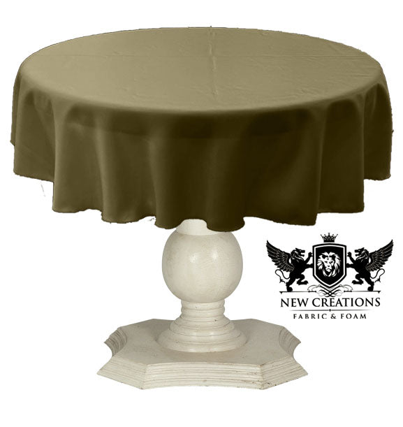 Tablecloth Solid Dull Bridal Satin Overlay for Small Coffee Table Seamless. Moss Green