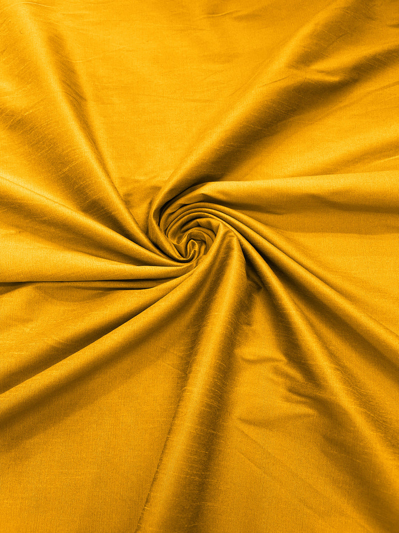 Mustard -Polyester Dupioni Faux Silk Fabric/ 55” Wide/Wedding Fabric/Home Decor.
