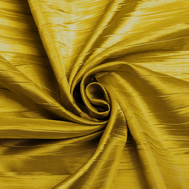 Mustard - Crushed Taffeta Fabric - 54" Width - Creased Clothing Decorations Crafts - Sold By The Yard