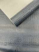 Crocodile Marine Vinyl 2 tone Upholstery, Crocodile Skin Texture Faux Leather PVC Vinyl, 54" Wide.