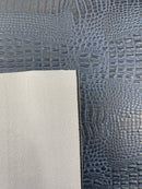 Crocodile Marine Vinyl 2 tone Upholstery, Crocodile Skin Texture Faux Leather PVC Vinyl, 54" Wide.