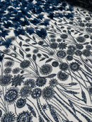 Luxury 3D Floral/Butterfly Beaded lace, by The Yard.