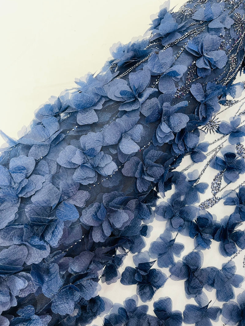 Luxury 3D Floral/Butterfly Beaded lace, by The Yard.