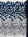 Luxury 3D Floral/Butterfly Beaded lace, by The Yard.